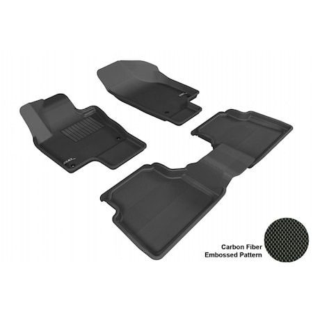 3D Maxpider VOLKSWAGEN TIGUAN 2009-2014 KAGU BLACK R1 R2 Floor Mat L1VW02101509